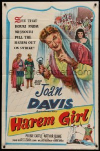 2p338 HAREM GIRL 1sh '52 Joan Davis, Peggie Castle, the houri from Missouri!
