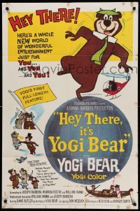 2p355 HEY THERE IT'S YOGI BEAR 1sh '64 Hanna-Barbera, Yogi's first full-length feature!