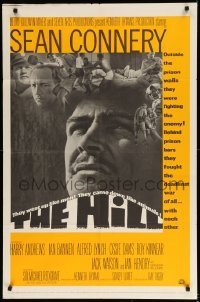 2p360 HILL 1sh '65 directed by Sidney Lumet, great close up of Sean Connery!
