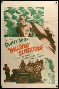 2p361 HILLBILLY BLITZKRIEG 1sh R51 wacky images of Snuffy Smith in WWII!