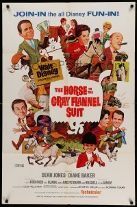 2p371 HORSE IN THE GRAY FLANNEL SUIT 1sh '69 Walt Disney, Dean Jones, wacky artwork of cast!