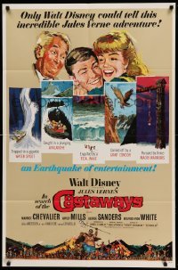 2p400 IN SEARCH OF THE CASTAWAYS 1sh '62 Jules Verne, Hayley Mills in an avalanche of adventure!