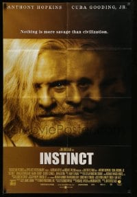 2p409 INSTINCT int'l DS 1sh '99 super close image of Anthony Hopkins, directed by Jon Turtletaub!
