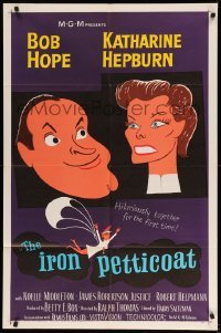 2p412 IRON PETTICOAT 1sh '56 great art of Bob Hope & Katharine Hepburn hilarious together!