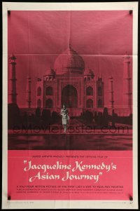 2p424 JACQUELINE KENNEDY'S ASIAN JOURNEY 1sh '62 great image of Jackie in front of Taj Mahal!