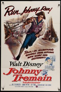 2p433 JOHNNY TREMAIN 1sh '57 Walt Disney, from the Esther Forbes novel, art of Hal Stalmaster!