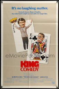 2p454 KING OF COMEDY 1sh '83 Robert DeNiro, Martin Scorsese, Jerry Lewis, cool playing card art!