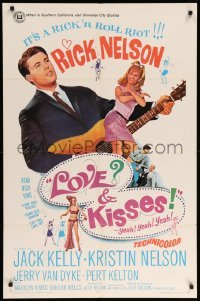 2p516 LOVE & KISSES 1sh '65 Ricky Nelson playing guitar, not rock & roll but Rick & roll!