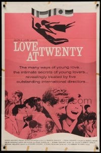 2p519 LOVE AT TWENTY 1sh '62 Francois Truffaut, Wajda, Ophuls, Rossellini & Ishihara!