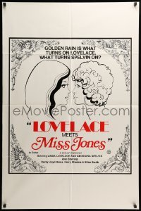 2p528 LOVELACE MEETS MISS JONES 1sh '75 art of Linda Lovelace & Georgina Spelvin!