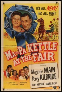2p530 MA & PA KETTLE AT THE FAIR 1sh '52 Marjorie Main & Percy Kilbride harness racing!