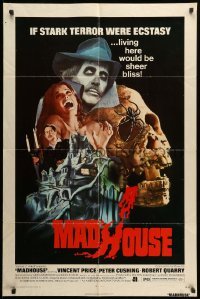 2p537 MADHOUSE 1sh '74 Price, Cushing, if terror was ecstasy, living here would be sheer bliss!