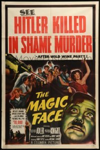 2p539 MAGIC FACE 1sh '51 Luther Adler as Hitler slain in love nest after champagne party!