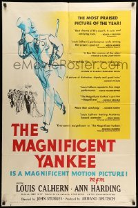 2p540 MAGNIFICENT YANKEE 1sh '51 Louis Calhern as Oliver Wendell Holmes, directed by John Sturges!