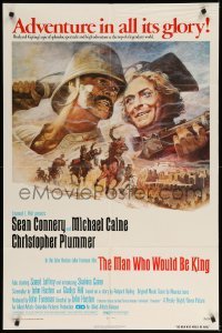 2p546 MAN WHO WOULD BE KING 1sh '75 art of Sean Connery & Michael Caine by Tom Jung!