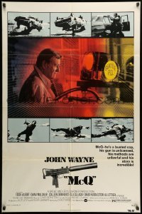 2p556 McQ 1sh '74 John Sturges, John Wayne is a busted cop with an unlicensed gun!