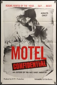 2p580 MOTEL CONFIDENTIAL 1sh '67 the hot sheet industry, rooms by the hour, day, or night!