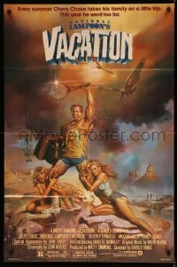 2p597 NATIONAL LAMPOON'S VACATION 1sh '83 art of Chevy Chase, Brinkley & D'Angelo by Boris!