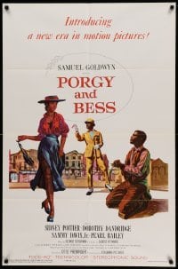 2p683 PORGY & BESS 1sh '59 art of Sidney Poitier, Dorothy Dandridge & Sammy Davis Jr.!