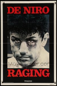 2p704 RAGING BULL teaser 1sh '80 Hagio art of Robert De Niro, Martin Scorsese boxing classic!