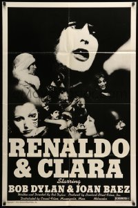 2p716 RENALDO & CLARA 1sh '78 black and white images of Bob Dylan & Joan Baez, Kosh & Co design!
