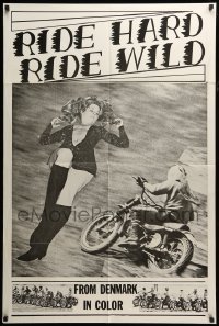 2p726 RIDE HARD, RIDE WILD 1sh 1970 Lee Frost, Danish, motorcycle racing & sexy women!