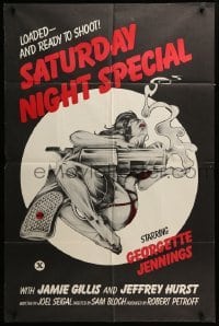 2p753 SATURDAY NIGHT SPECIAL 1sh '76 Jamie Gillis, sexy art of near-naked girl w/huge smoking gun!