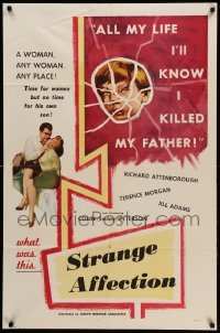 2p755 SCAMP 1sh '59 Strange Affection, Richard Attenborough knows he killed his father!