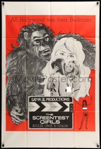 2p759 SCREENTEST GIRLS 1sh '69 Zoltan G. Spencer directed, art of gorilla & sexy lesbians kissing!