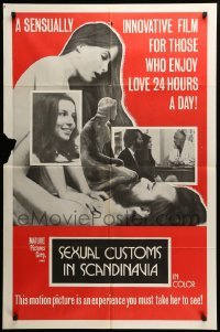 2p771 SEXUAL CUSTOMS IN SCANDINAVIA 1sh '72 a film for those who enjoy love 24 hours a day!