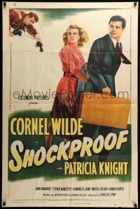 2p775 SHOCKPROOF 1sh '49 Cornel Wilde, directed by Douglas Sirk, written by Sam Fuller!