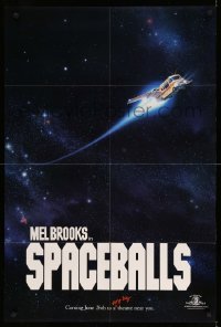 2p793 SPACEBALLS teaser 1sh '87 Mel Brooks sci-fi Star Wars spoof, Bill Pullman, Moranis