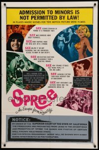 2p797 SPREE style A 1sh '67 Jayne Mansfield & Juliet Prowse in Las Vegas, wacky court order!