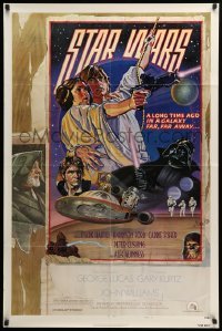 2p803 STAR WARS NSS style D 1sh 1978 George Lucas sci-fi epic, art by Drew Struzan & Charles White!