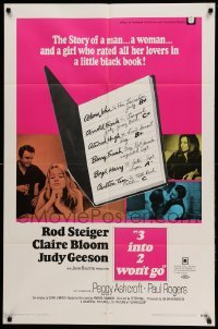 2p883 THREE INTO TWO WON'T GO 1sh '69 Rod Steiger, Claire Bloom, Judy Geeson