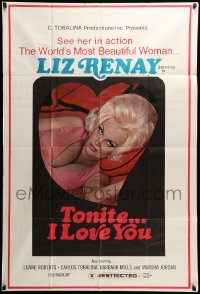 2p898 TONITE I LOVE YOU 1sh '72 see her in action the world's most beautiful woman... Liz Renay!