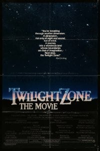 2p921 TWILIGHT ZONE 1sh '83 Rod Serling TV series, Spielberg, Alvin art, no border design!