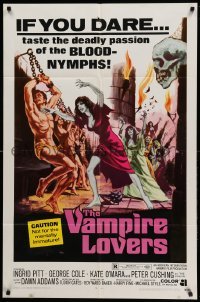 2p938 VAMPIRE LOVERS 1sh '70 Hammer, taste the deadly passion of the blood-nymphs if you dare!
