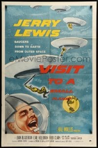 2p947 VISIT TO A SMALL PLANET 1sh '60 wacky alien Jerry Lewis saucers down to Earth from space!