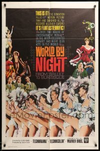 2p982 WORLD BY NIGHT 1sh '61 Luigi Vanzi's Il Mondo di notte, sexy Italian showgirls!