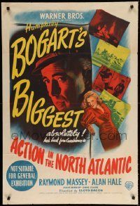 2r743 ACTION IN THE NORTH ATLANTIC Aust 1sh '43 great close up of Humphrey Bogart +sexy Julie Bishop