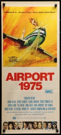 2r781 AIRPORT 1975 Aust daybill '74 Charlton Heston, Karen Black, Akimoto aviation accident art!