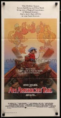 2r783 AMERICAN TAIL Aust daybill '86 Steven Spielberg, Don Bluth, art of Fievel by Drew Struzan!