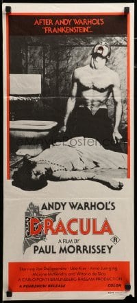 2r786 ANDY WARHOL'S DRACULA Aust daybill '74 Paul Morrissey, vampire Udo Kier, Joe Dallesandro!