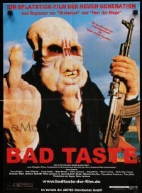 2r520 BAD TASTE German 16x23 R00 early Peter Jackson, art of gruesome hand grabbing boy w/chainsaw!