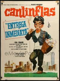 2r369 AGENTE XU 777 Mexican poster '63 art of mailman Cantinflas who gets mixed up w/spies!