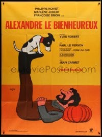 2s608 ALEXANDER French 1p R70s Yves Robert, great art of Philippe Noiret & his dog by Savignac!