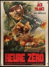 2s653 BULLET FOR ROMMEL French 1p '70 cool art of Jack Palance with machine gun in World War II!