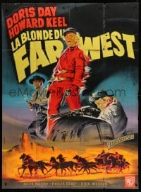 2s656 CALAMITY JANE French 1p R64 different art of Doris Day & Howard Keel by Michel Landi!