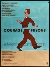 2s673 COURAGE FUYONS French 1p '79 Jean Rochefort, cool Savignac art of man split in two!